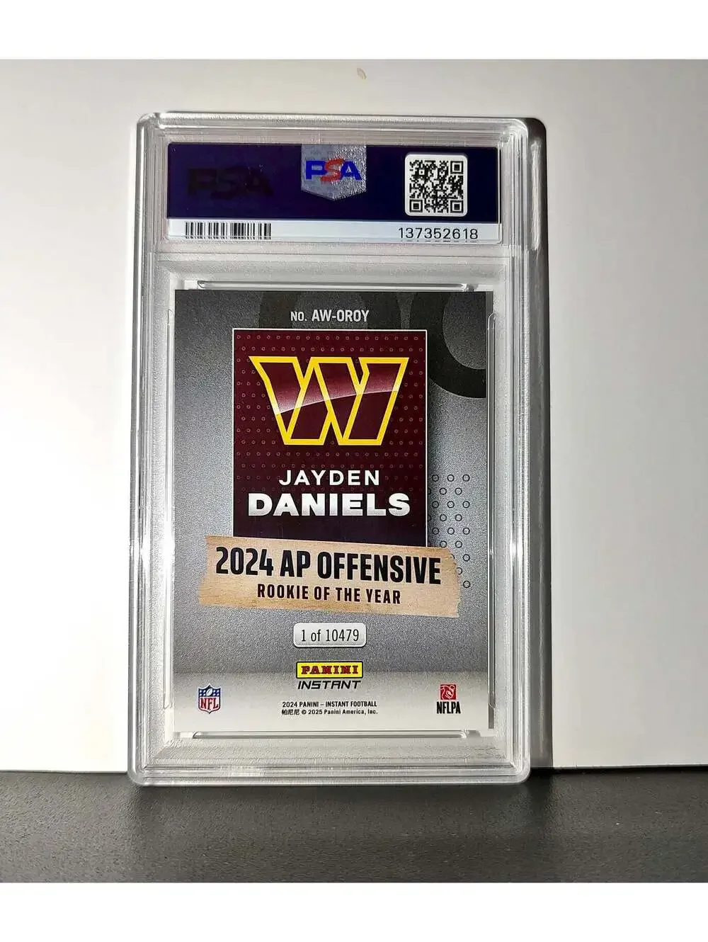 Jayden Daniels 2024 Panini NFL AP Offensive Rookie of the Year Commanders PSA 10